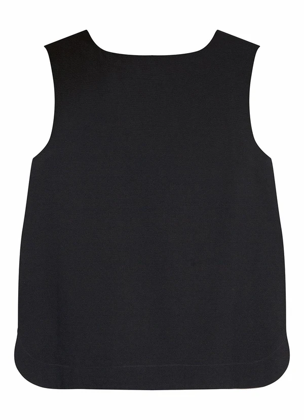Malwee - Blusa Ampla Sarjada Decote "V" Preto 2