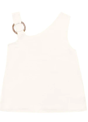 Malwee - Blusa Assimétrica com Argola Off White - MALWEE