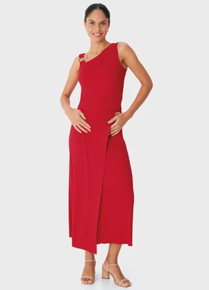 Malwee - Blusa Assimétrica com Argola Vermelho - MALWEE