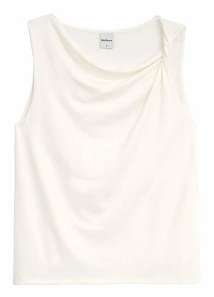 Malwee - Blusa Assimétrica com Torção Off White - MALWEE