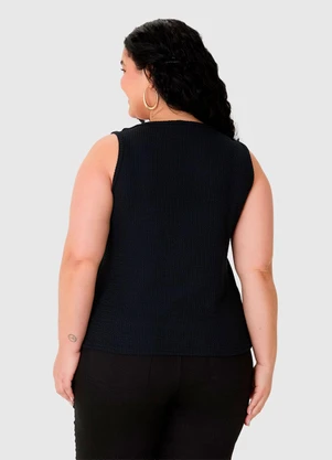 Malwee - Blusa Assimétrica com Torção Preto - MALWEE