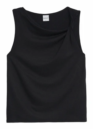 Malwee - Blusa Assimétrica com Torção Preto - MALWEE