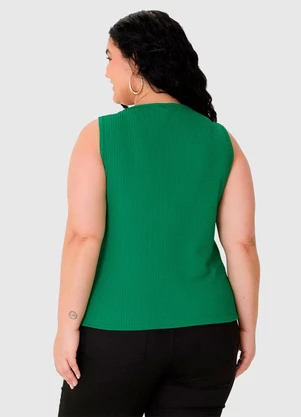 Malwee - Blusa Assimétrica com Torção Verde - MALWEE