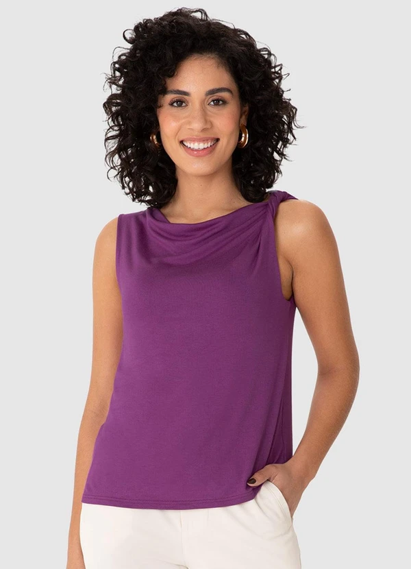 Malwee - Blusa Assimétrica com Torção Violeta 1