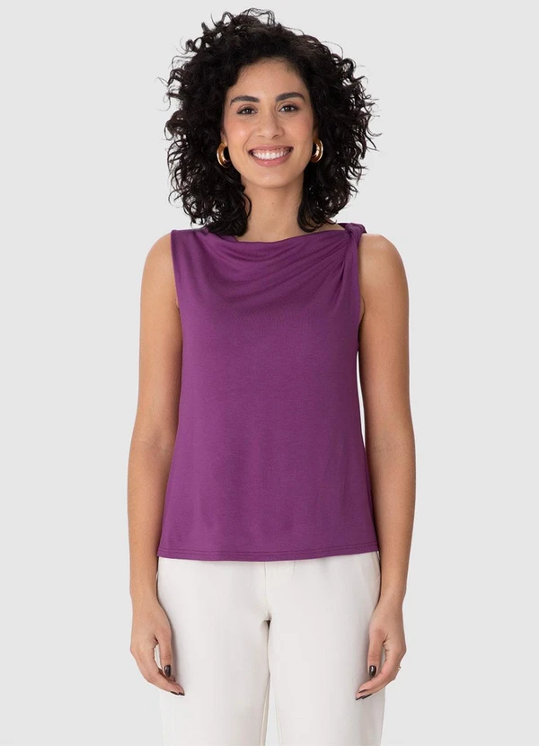 Malwee - Blusa Assimétrica com Torção Violeta 4