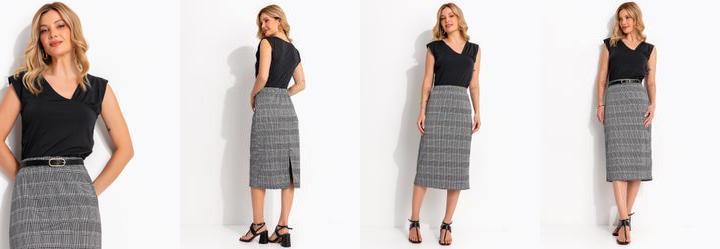 Blusa Assim�trica Preta em Microflex