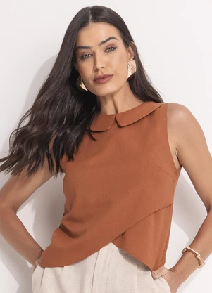 Quintess - Blusa Avelã em Linho - QUINTESS