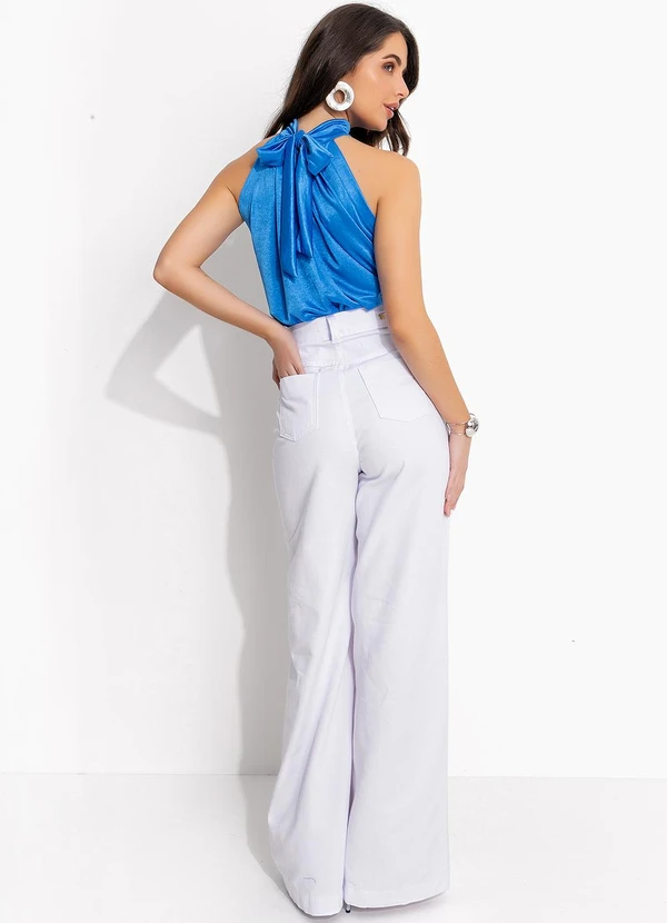 Quintess - Blusa Azul Bic em Malha Illusione 4