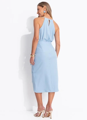 Quintess - Blusa Azul Claro em Crepe Plano - QUINTESS