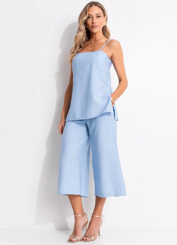 Quintess - Blusa Azul Claro em Tecido Viscose com Poliéster 15