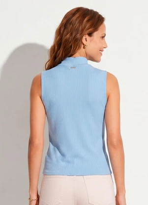 Quintess - Blusa Azul com Torção na Barra Frente - QUINTESS