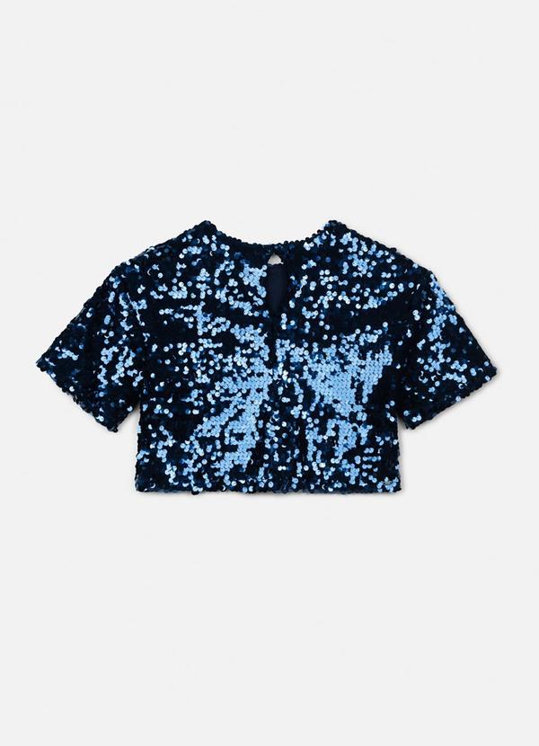 Authoria - Blusa Azul de Paetê Marinho 2