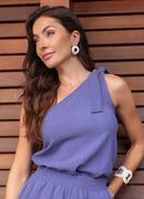Blusa (azul) em malha crepe texturizada