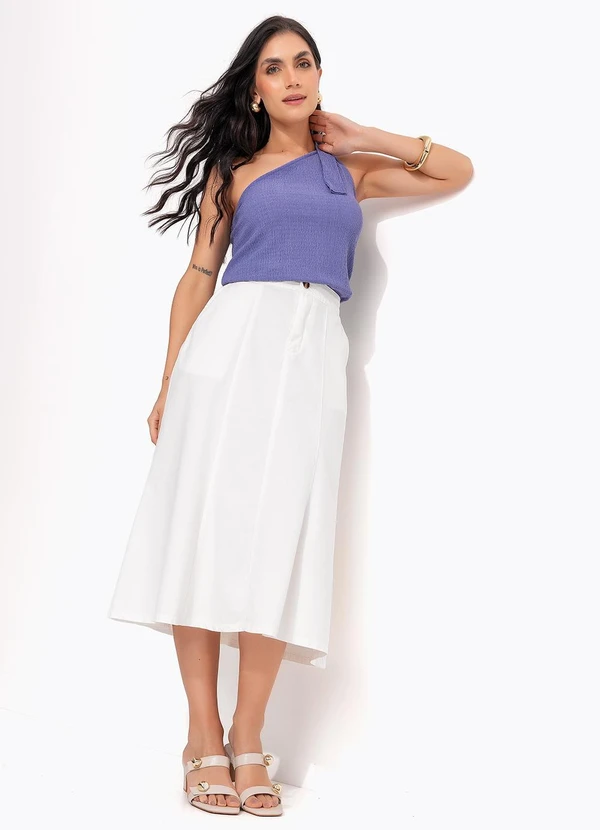 Quintess - Blusa Azul em Malha Crepe Texturizada 11