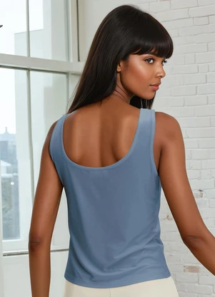 bonprix - Blusa Azul em Malha de Viscose - BONPRIX