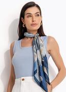 Blusa Azul em Ribana Canelada