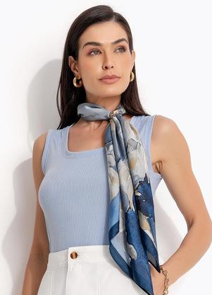 Blusa (Azul) em Ribana Canelada