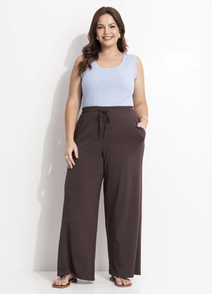 Quintess - Blusa Azul em Ribana Canelada - QUINTESS