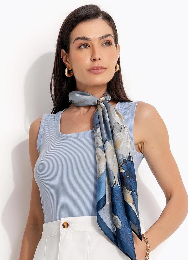 Blusa (Azul) em Ribana Canelada