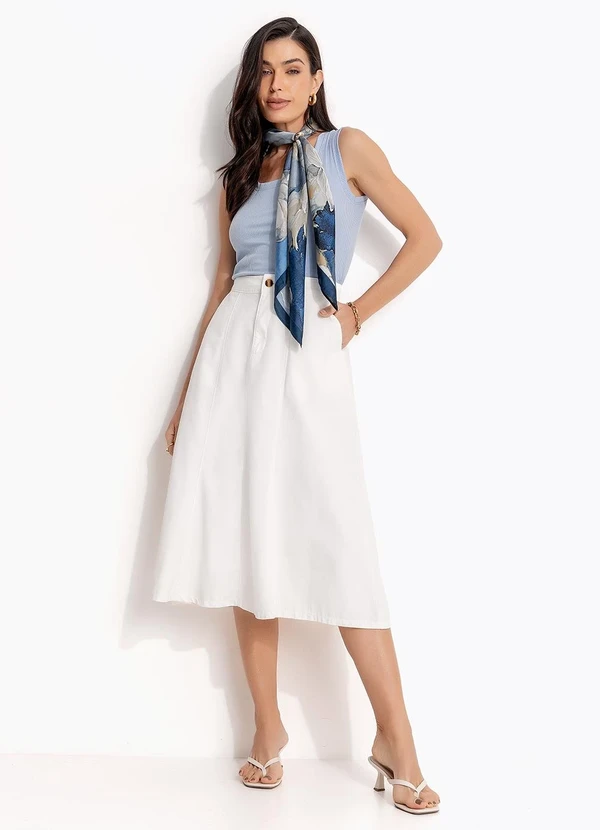 Quintess - Blusa Azul em Ribana Canelada 5