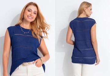 Blusa Azul em Tricot