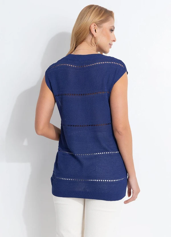 Quintess - Blusa Azul em Tricot 2