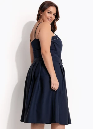 Quintess - Blusa Azul Marinho em Crepe Plano - QUINTESS
