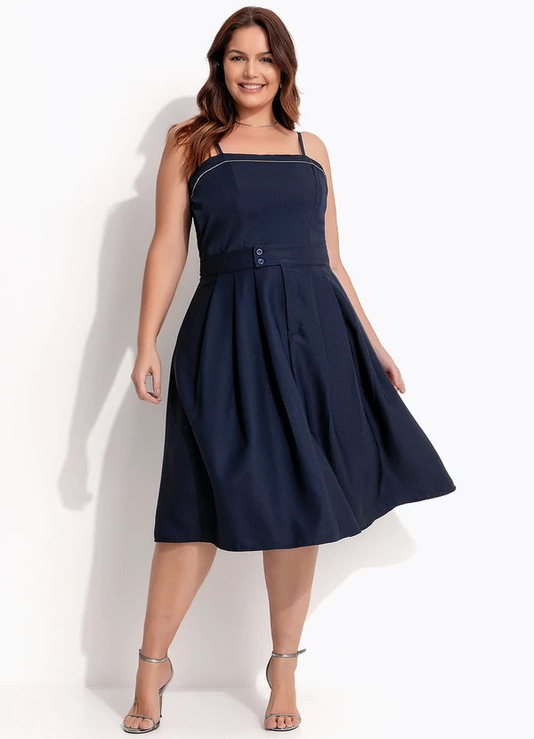 Quintess - Blusa Azul Marinho em Crepe Plano 11