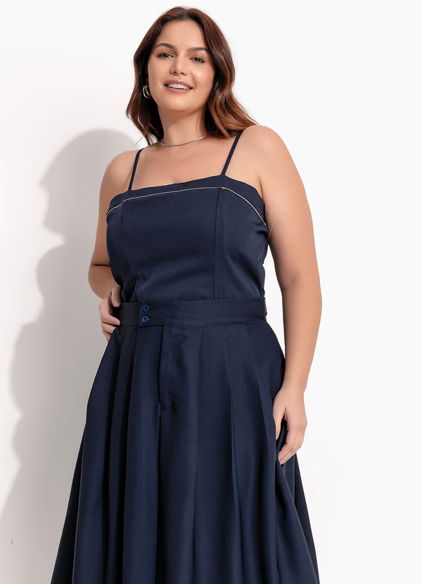 Quintess - Blusa Azul Marinho em Crepe Plano 12