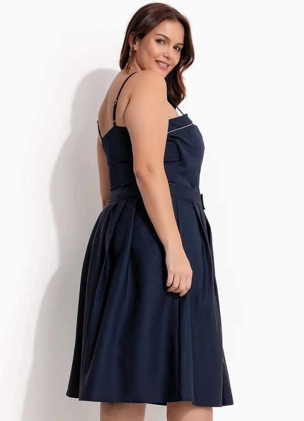 Quintess - Blusa Azul Marinho em Crepe Plano 8