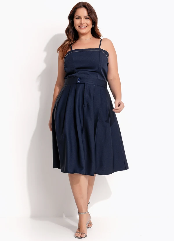 Quintess - Blusa Azul Marinho em Crepe Plano 9