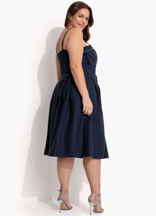 Quintess - Blusa Azul Marinho em Crepe Plano 10