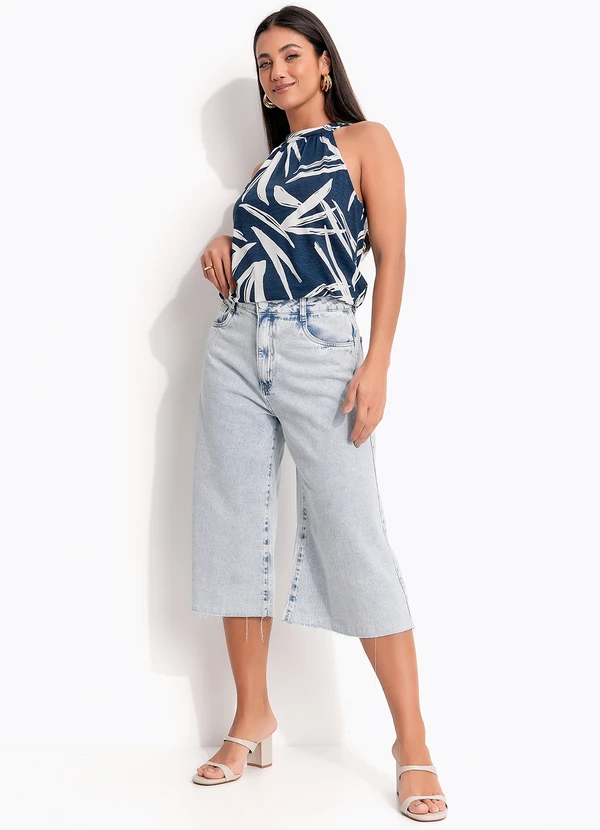 Quintess - Blusa Azul Marinho em Malha de Viscose 3