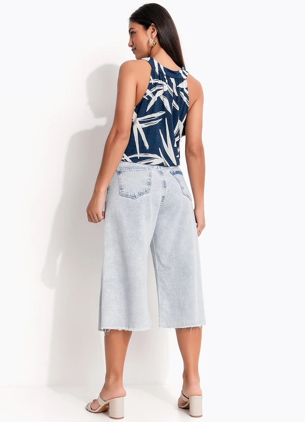 Quintess - Blusa Azul Marinho em Malha de Viscose