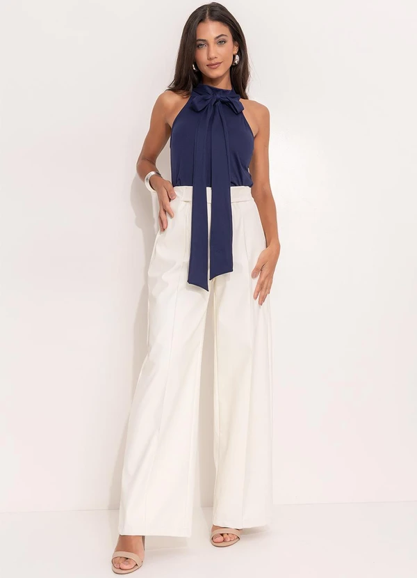 Quintess - Blusa Azul Marinho em Malha Suede 4