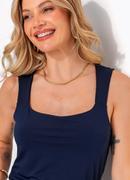 Blusa Azul Marinho em Microflex