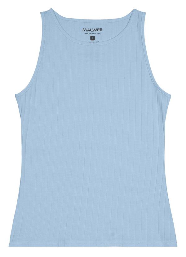 Malwee - Blusa Azul Pastel Justa em Viscose Canelada 3