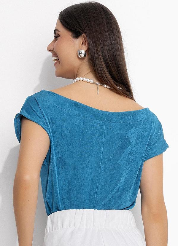 Quintess - Blusa Azul Petróleo em Malha Flow 2