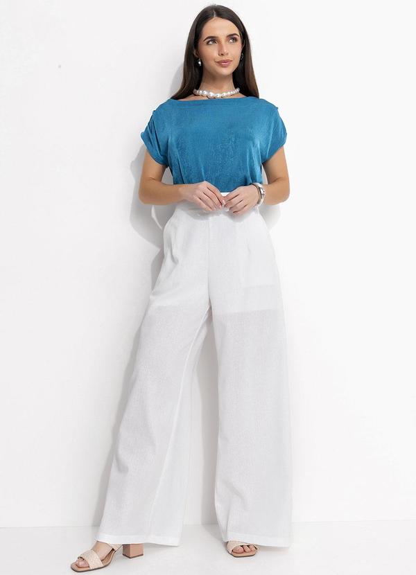 Quintess - Blusa Azul Petróleo em Malha Flow 3