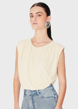 Enfim - Blusa Balonê Franzida Off White - ENFIM