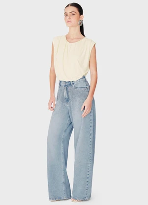 Enfim - Blusa Balonê Franzida Off White - ENFIM