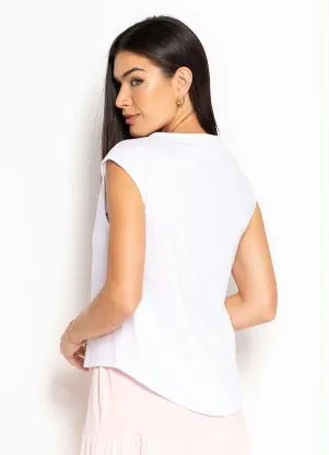 bonprix - Blusa Barra Arredondada Branca - BONPRIX