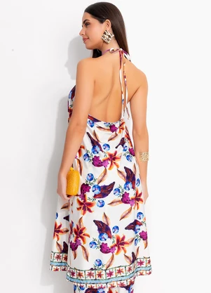 Quintess - Blusa Barrado Floral em Malha Fria - QUINTESS