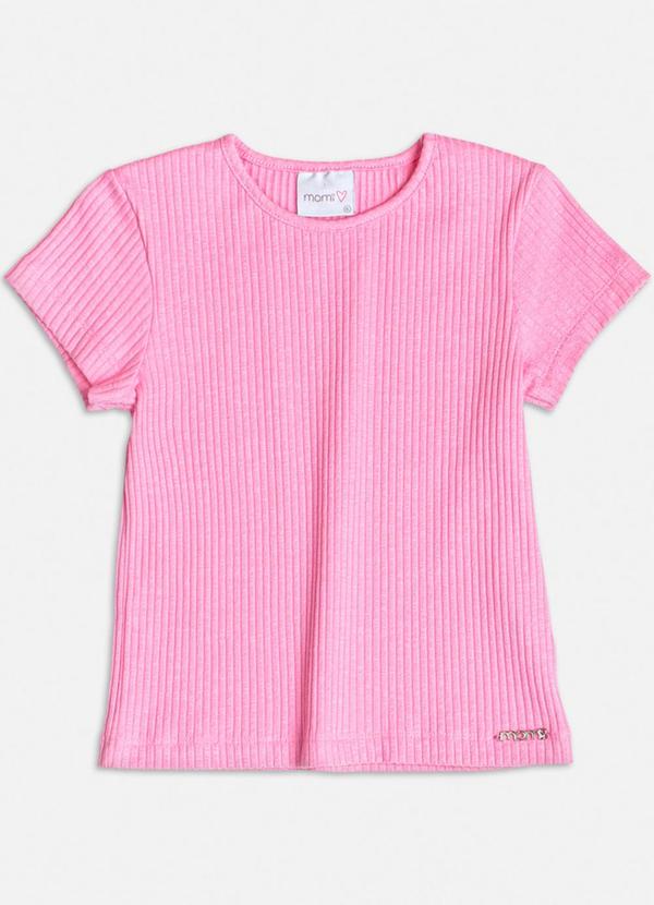 Momi - Blusa Básica Canelada Rosa Rosa 1