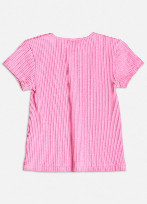 Momi - Blusa Básica Canelada Rosa Rosa 2