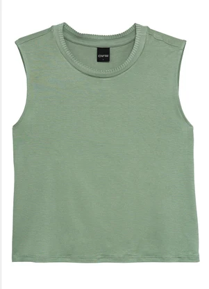 Enfim - Blusa Básica em Viscose Verde Menta - ENFIM