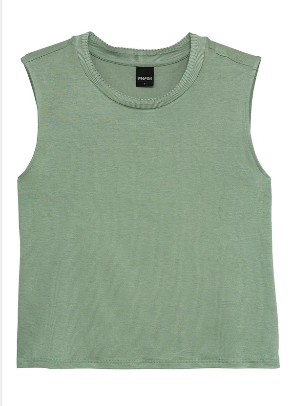 Enfim - Blusa Básica em Viscose Verde Menta