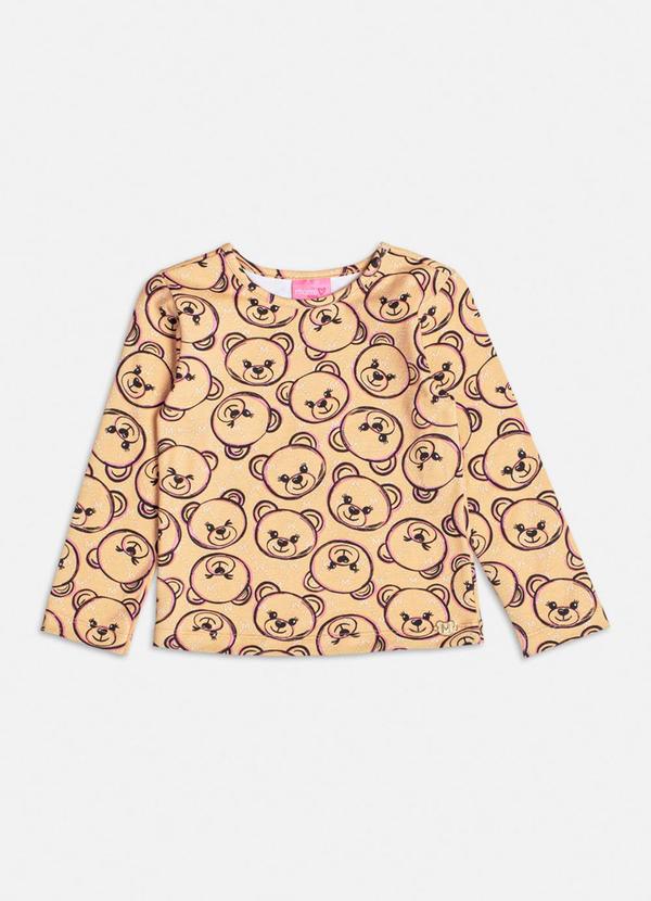 Momi - Blusa Bege com Monograma de Ursinhos Bege 1