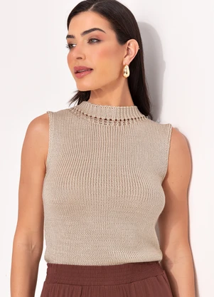 Quintess - Blusa Bege em Tricô - QUINTESS