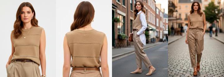 Blusa Bege em Tricot